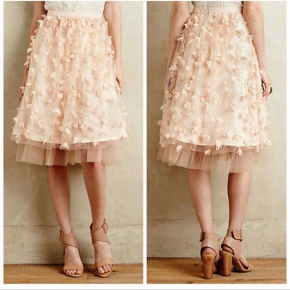 Pink Anthropologie skirt size 2 new with tags. Perfect for Valentine’s Day!